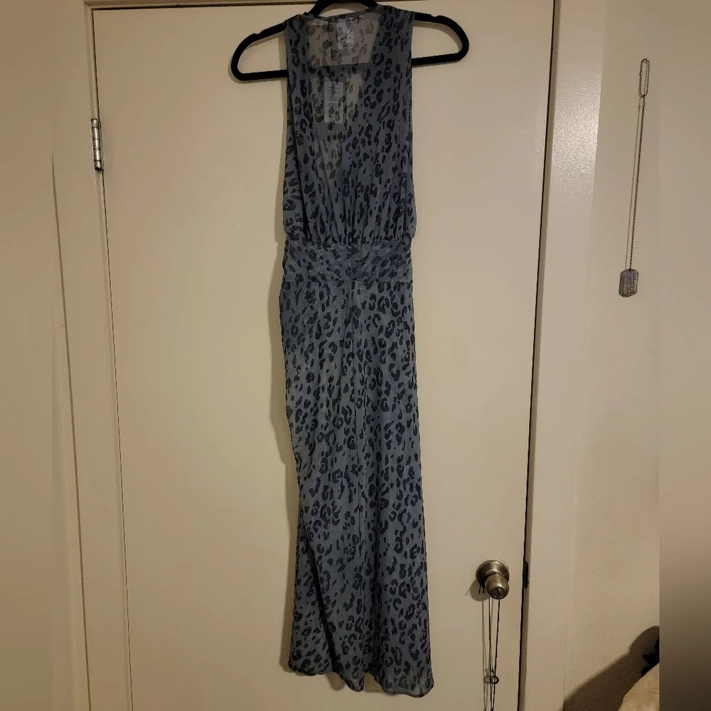 Blue Halter Neck Sleeveless Swim Coverup - Picture 10 of 11